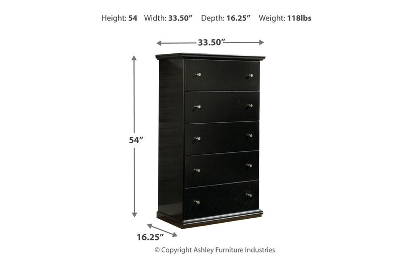 Maribel Black Chest of Drawers - Lara FurnitureChest