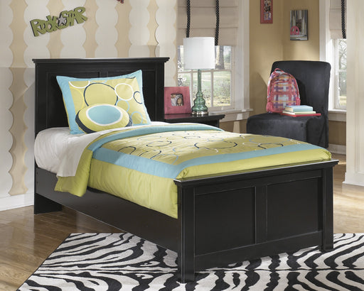 Maribel Black Twin Panel Bed - Lara Furniture