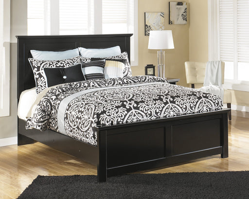 Maribel Black Queen Panel Bed - Lara Furniture