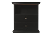Maribel Black One Drawer Nightstand - Lara FurnitureNightstand