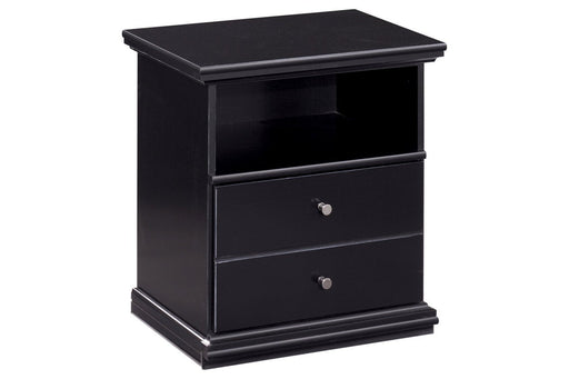 Maribel Black One Drawer Nightstand - Lara FurnitureNightstand
