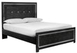 Kaydell Black LED Queen Panel Bed - Lara Furniture