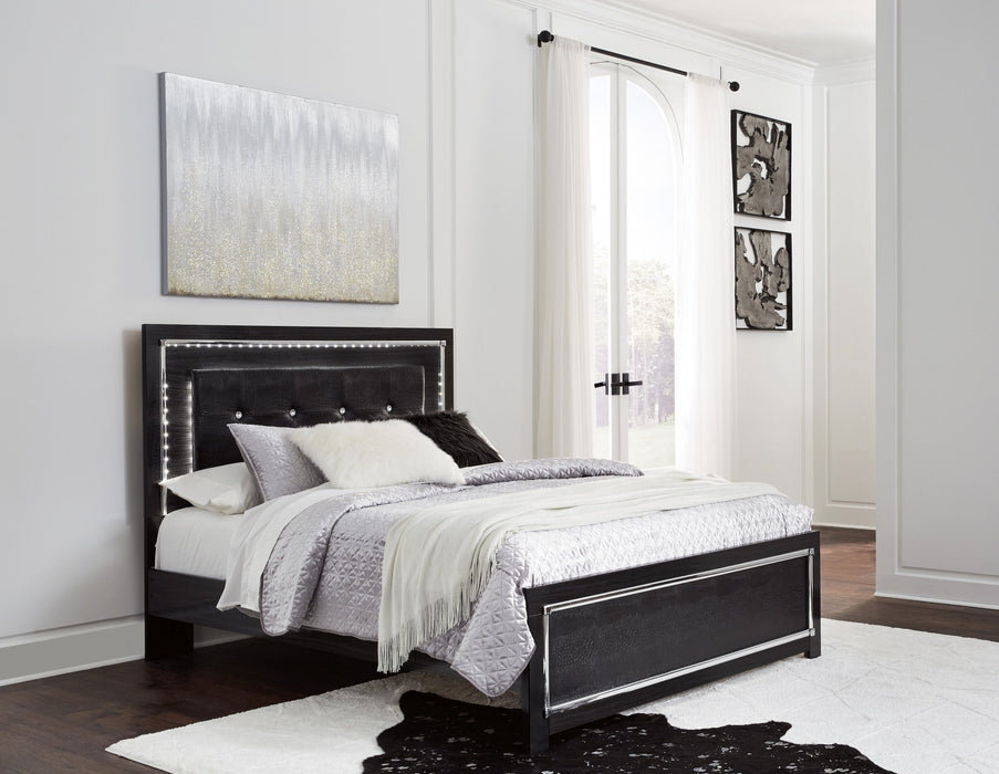 Kaydell Black LED Panel Bedroom Set - Lara Furniture