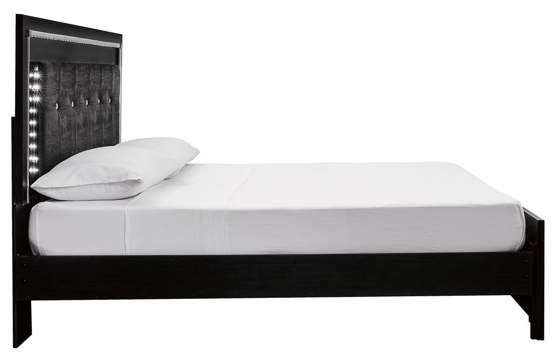 Kaydell Black LED King Platform Bed - Lara Furniture