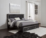 Kaydell Black LED King Footboard Storage Platform Bed - Lara Furniture