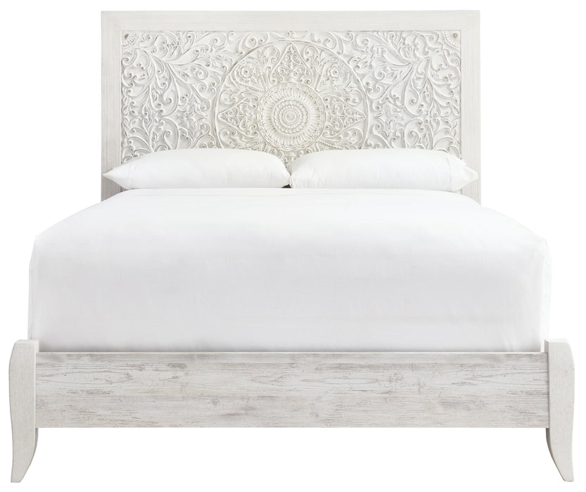 Paxberry Whitewash Queen Panel Bed - Lara Furniture