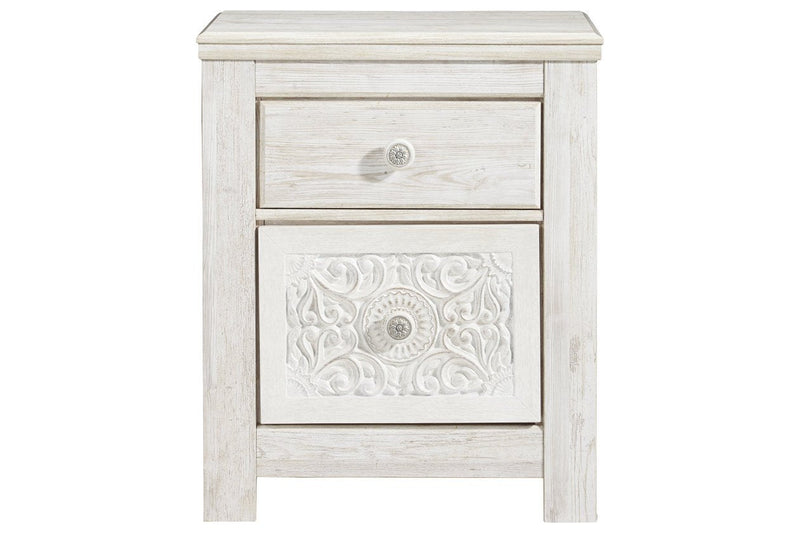 Paxberry Whitewash Nightstand - Lara FurnitureNightstand