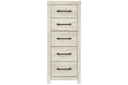Cambeck Whitewash Narrow Chest of Drawers - Lara FurnitureChest