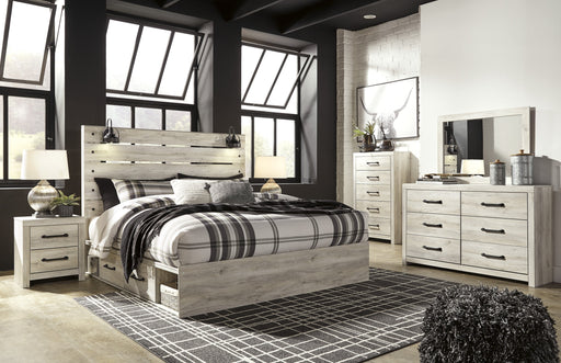 Cambeck Whitewash Storage Platform Bedroom Set - Lara Furniture