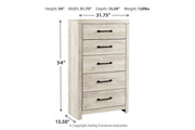 Cambeck Whitewash Chest of Drawers - Lara FurnitureChest