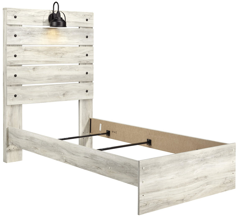 Cambeck Whitewash Twin Panel Bed - Lara Furniture