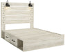 Cambeck Whitewash Queen Side Storage Platform Bed - Lara Furniture