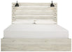 Cambeck Whitewash King Side Storage Platform Bed - Lara Furniture