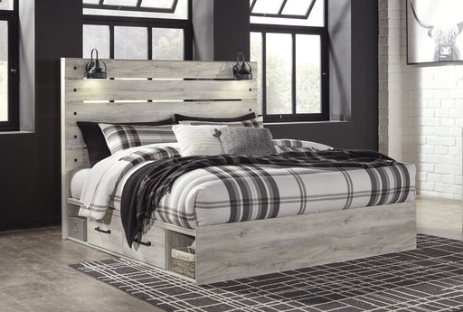 Cambeck Whitewash King Side Storage Platform Bed - Lara Furniture