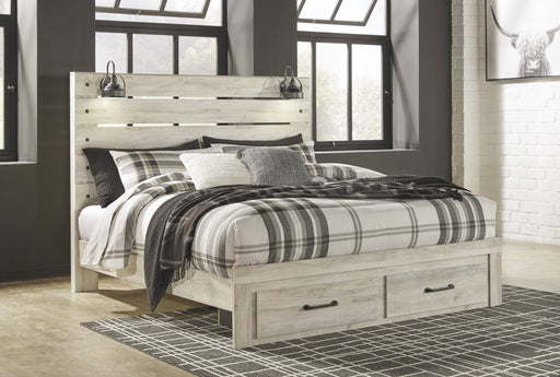 Cambeck Whitewash King Footboard Storage Bed - Lara Furniture