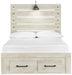 Cambeck Whitewash Full Footboard Storage Bed - Lara Furniture