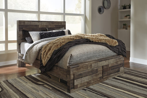 Derekson Gray Queen Footboard Storage Platform Bed | B200 - Lara Furniture