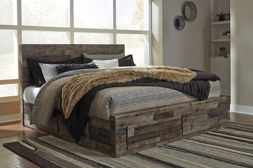 Derekson Gray King Storage Platform Bed | B200 - Lara Furniture