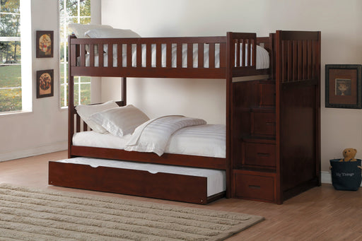 Rowe Cherry Twin/Twin Reversible Step Storage Bunk Bed - Luna Furniture (4761798082695)