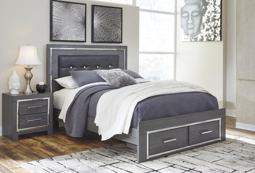 Lodanna Gray Queen LED Storage Bed - Lara Furniture