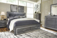 Lodanna Gray King LED Storage Bed - Lara Furniture
