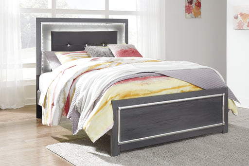 Lodanna Gray Full LED Panel Bed - Lara Furniture