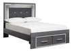 Lodanna Gray Full LED Storage Bed - Lara Furniture