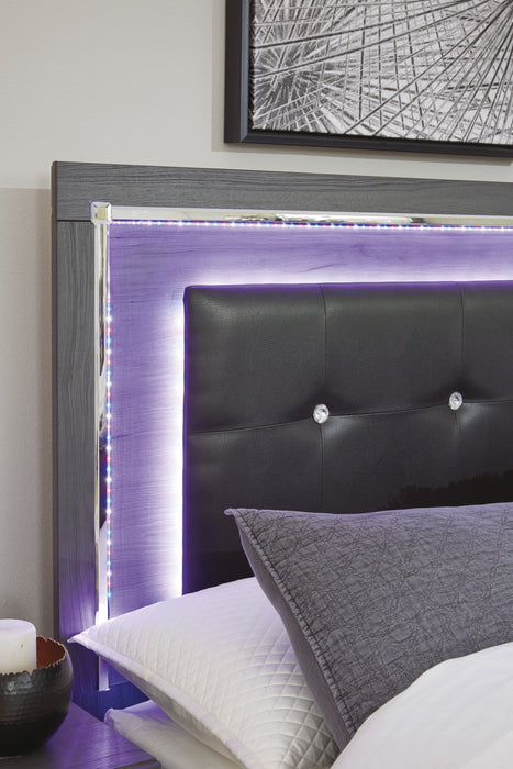 Lodanna Gray LED Storage Bedroom Set - Lara Furniture