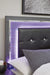 Lodanna Gray Queen LED Panel Bed - Lara Furniture
