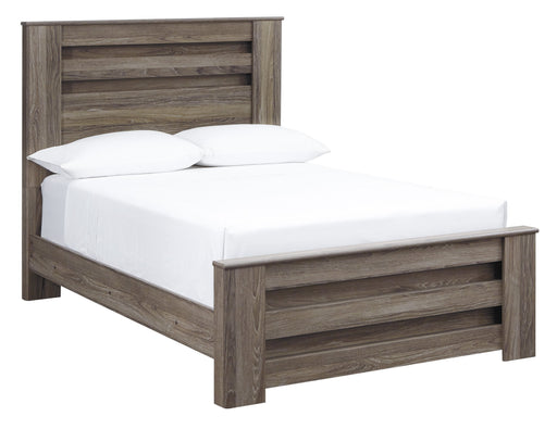 Zelen Warm Gray Full Panel Bed - Lara Furniture