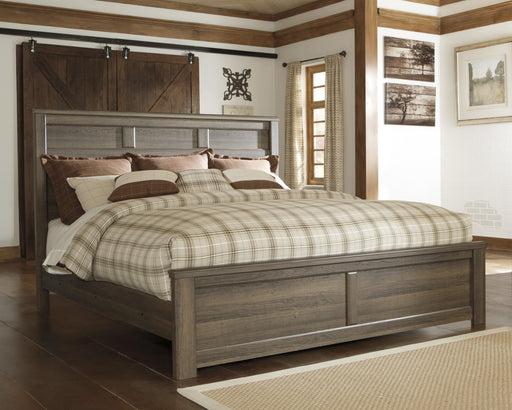 Juararo Dark Brown King Panel Bed - Lara Furniture