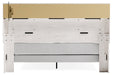 Altyra White Upholstered Bookcase LED King Panel Bed - Lara Furniture