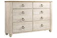Willowton Whitewash Dresser 54" Wide - Lara Furniture