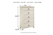 Willowton Two - tone Chest of Drawers - Lara FurnitureChest