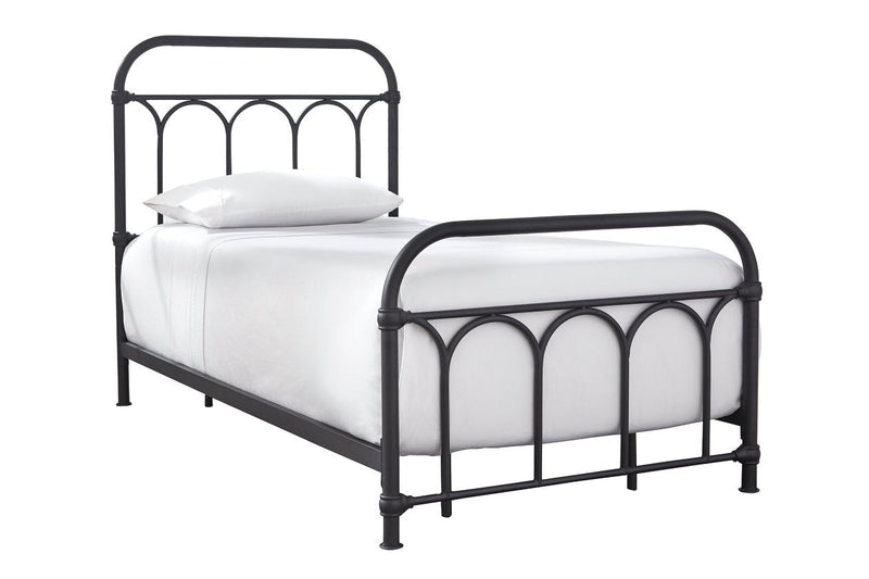 Nashburg Black Twin Metal Bed - Lara FurnitureTwin Bed