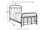 Nashburg Black Twin Metal Bed - Lara FurnitureTwin Bed