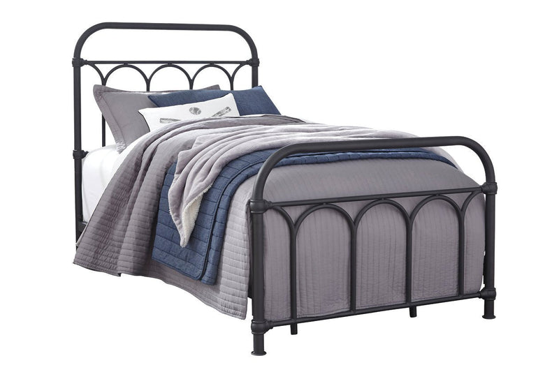 Nashburg Black Twin Metal Bed - Lara FurnitureTwin Bed