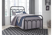 Nashburg Black Twin Metal Bed - Lara FurnitureTwin Bed