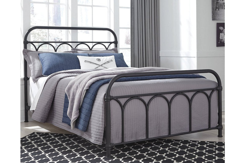 Nashburg Black Full Metal Bed - Lara FurnitureFull Bed