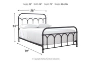Nashburg Black Full Metal Bed - Lara FurnitureFull Bed