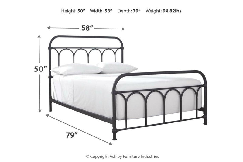 Nashburg Black Full Metal Bed - Lara FurnitureFull Bed
