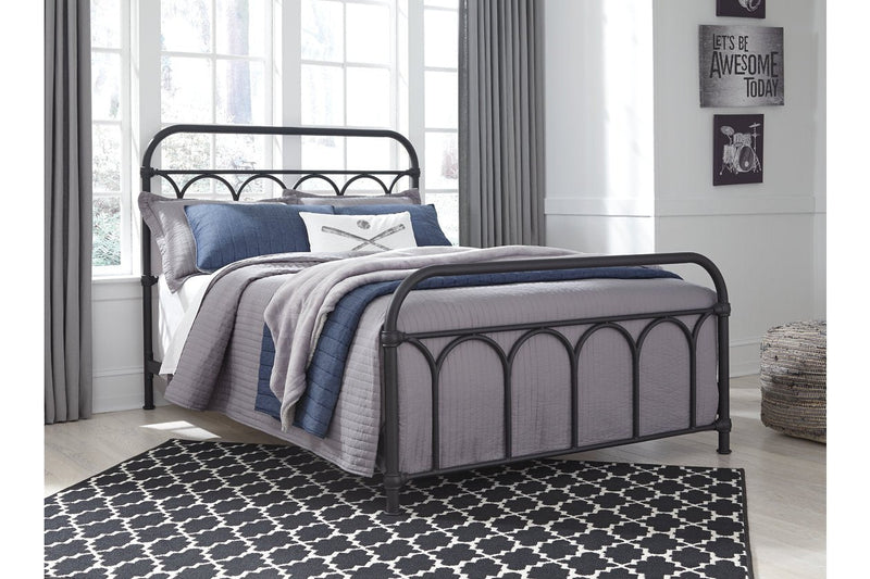 Nashburg Black Full Metal Bed - Lara FurnitureFull Bed