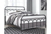 Nashburg Black Queen Metal Bed - Lara FurnitureQueen Bed