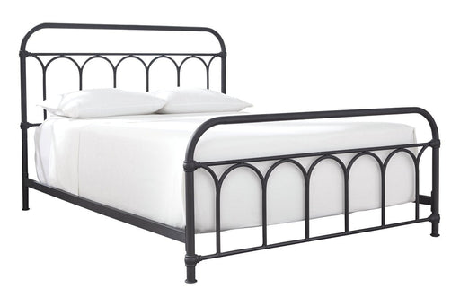 Nashburg Black Queen Metal Bed - Lara FurnitureQueen Bed