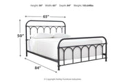 Nashburg Black Queen Metal Bed - Lara FurnitureQueen Bed