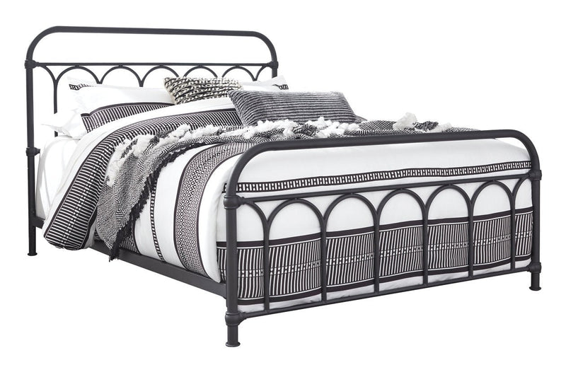 Nashburg Black Queen Metal Bed - Lara FurnitureQueen Bed