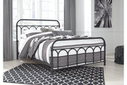 Nashburg Black Queen Metal Bed - Lara FurnitureQueen Bed