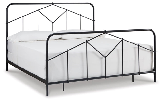 Nashburg Black King Metal Bed Lara Furniture