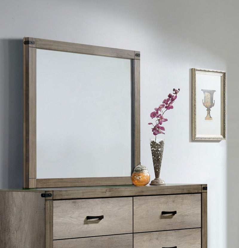 Matteo Light Brown Mirror - Lara FurnitureMirror