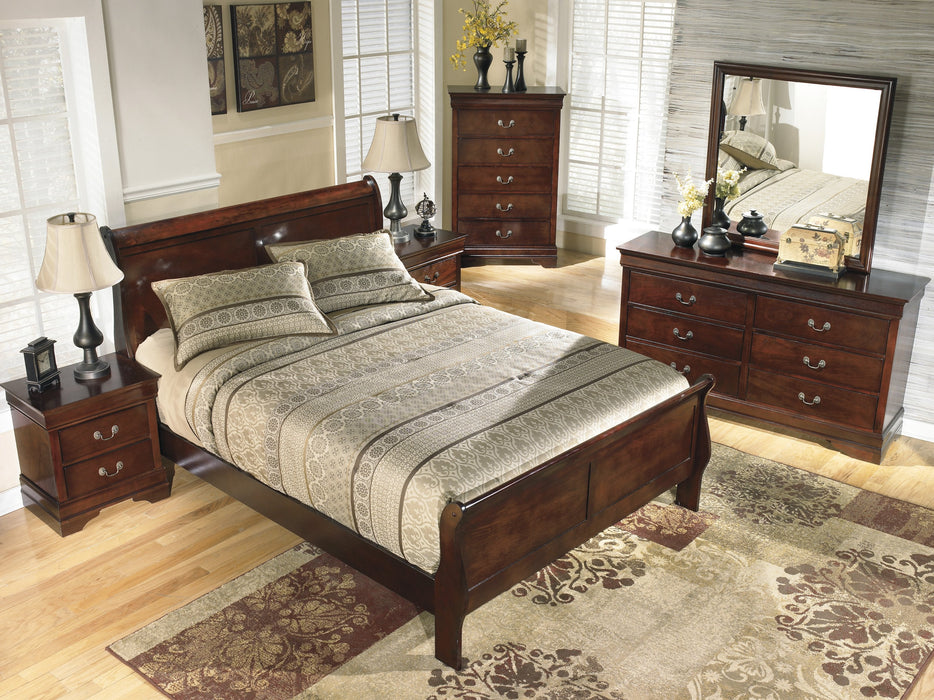 Alisdair Dark Brown Sleigh Bedroom Set - Lara Furniture